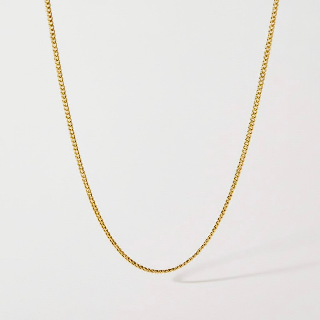 18K Gold Plated Stainless Steel Curb Necklace Chain