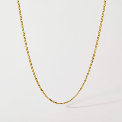 18K Gold Plated Stainless Steel Curb Necklace Chain