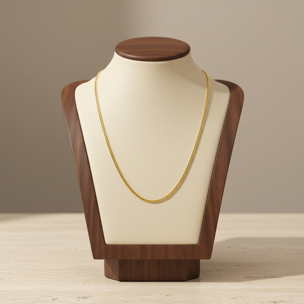 18K Gold Plated Stainless Steel Curb Necklace Chain