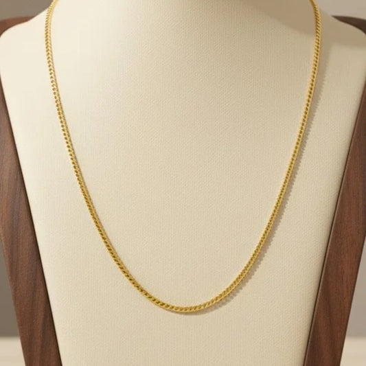 18K Gold Plated Stainless Steel Curb Necklace Chain