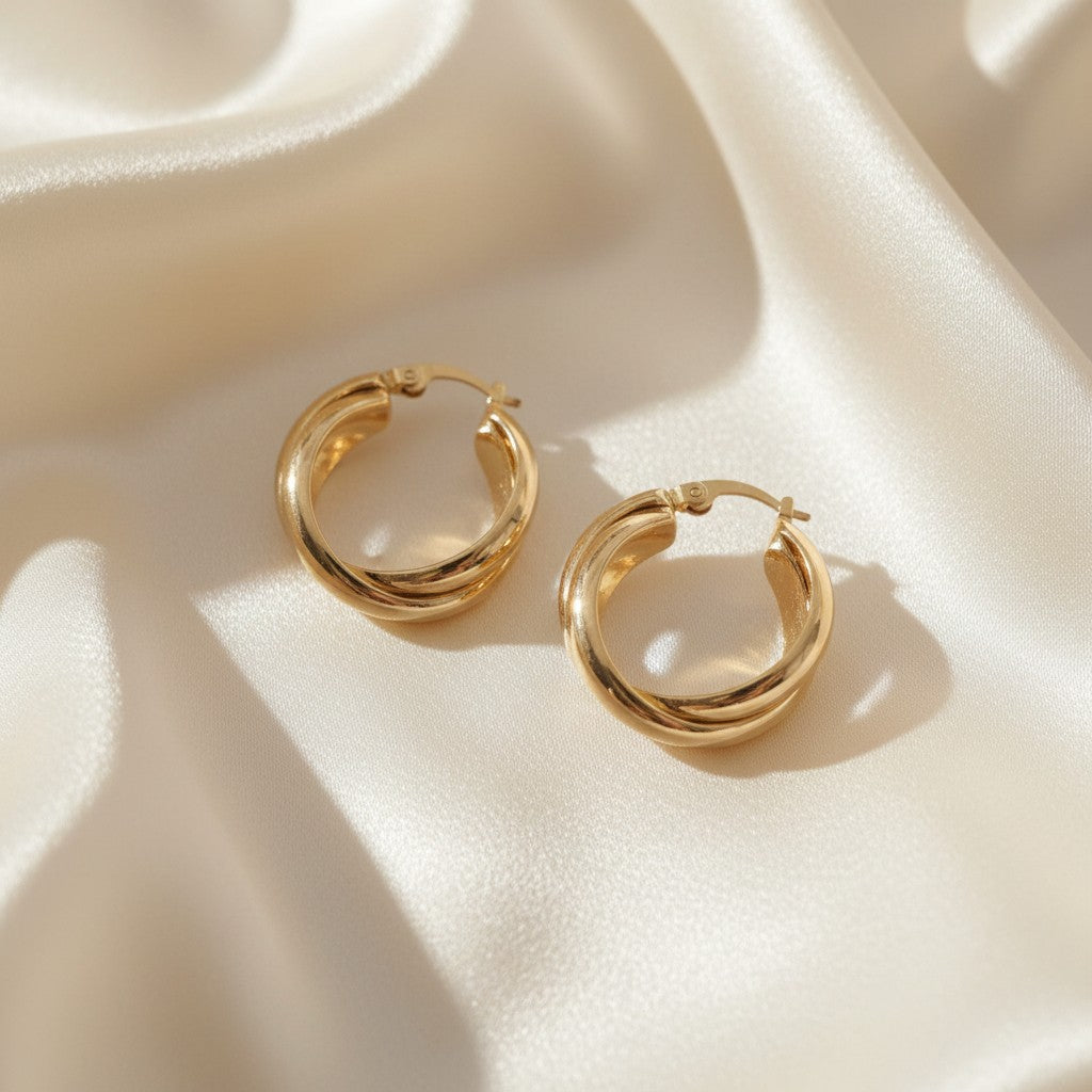 Lynn's Closet Boutique gold tone Twisted Round Hoop Earrings