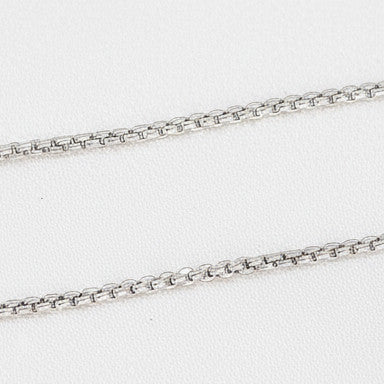 Silver Pearl Bead Necklace Chain Titanium Steel 45cm
