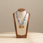 Satin Scarf Dragonfly Pendant Necklace Stainless Steel 18K Gold Plated