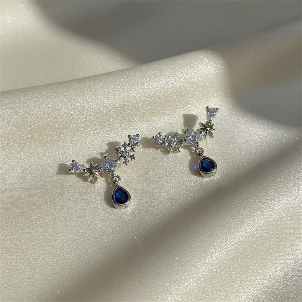 Lynn's Closet Boutique Blue Zirconia Star Teardrop Studs
