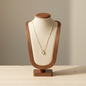 Round Cat Eye Stone Pendant Necklace Titanium Steel 18K Gold Plated White