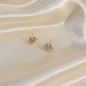 Alloy Rhinestone Pink Zirconia Heart Studs