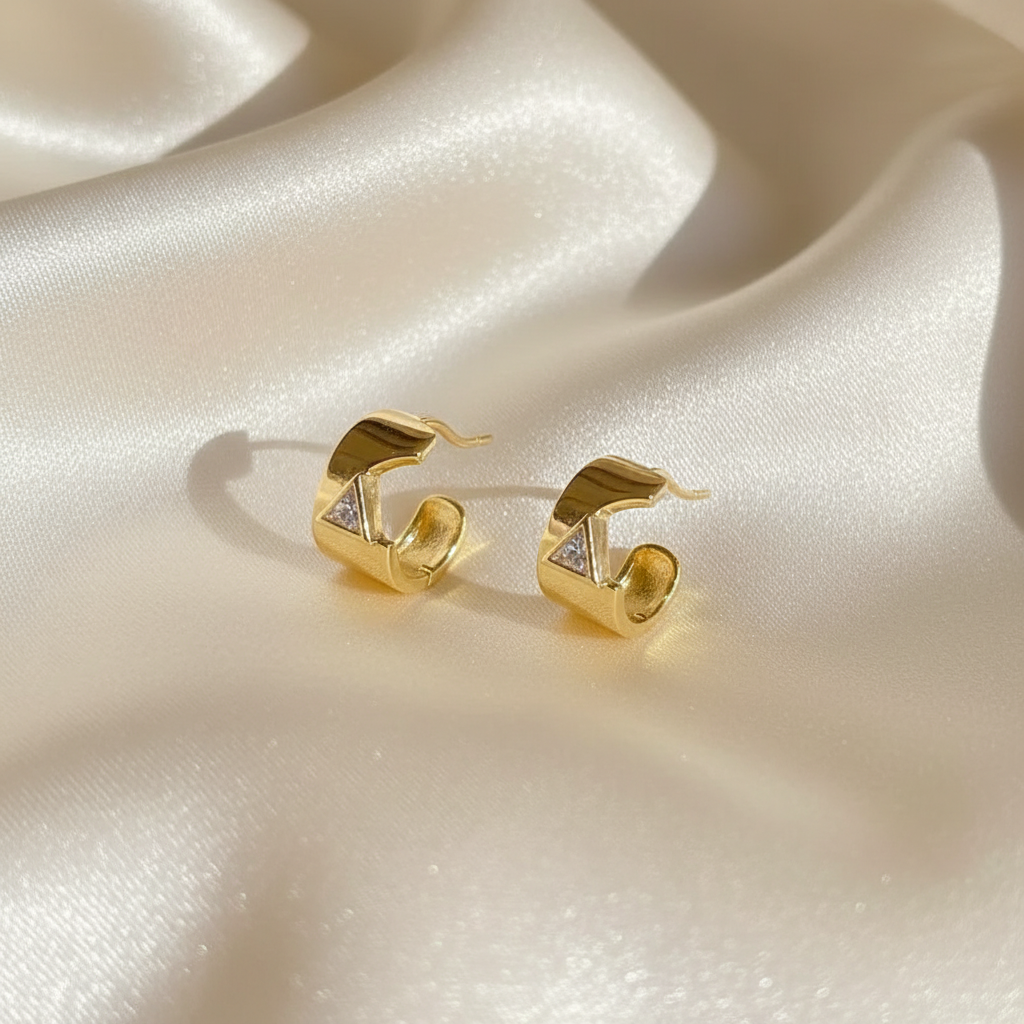 Lynn's Closet Boutique Zirconia C-Hoop Earrings