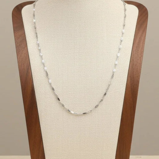 Silver Lip Necklace Chain Stainless Steel 45cm