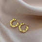 Lynn's Closet Boutique gold tone Textured C-Shape Studs