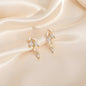 Lynn's Closet Boutique Leaf Artificial Pearl Drop Earrings
