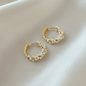Lynn's Closet Boutique Winding Pearl Hoop Earrings