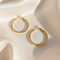 Lynn's Closet Boutique gold tone Etched Giant Hoop Earrings