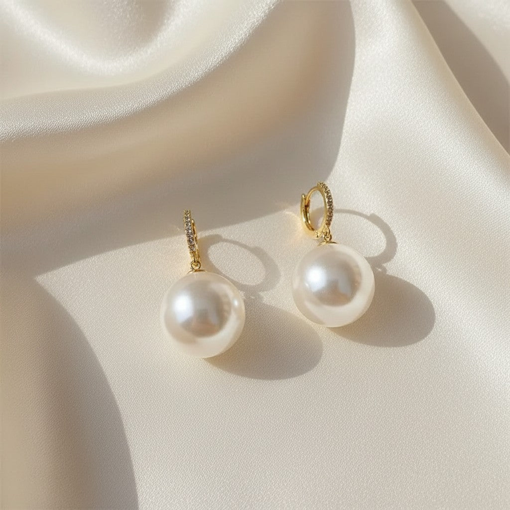 Lynn's Closet Boutique Large Pearl Dangle Earrings