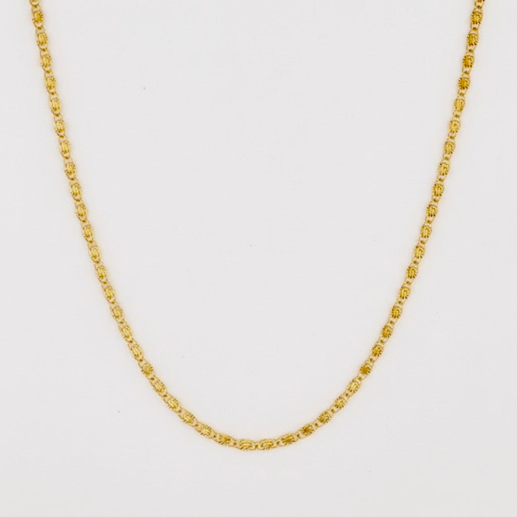 Stainless Steel Textured Clavicle Necklace 18K Gold Plated Minimalist Clavicle Chain