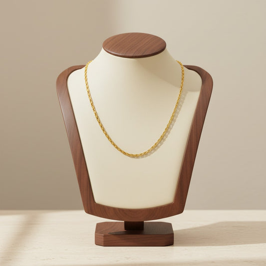Stainless Steel Textured Clavicle Necklace 18K Gold Plated Minimalist Clavicle Chain