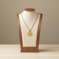 Zodiac Coin Pendant Necklace 18K Gold Plated Stainless Steel Rope Chain Constellation