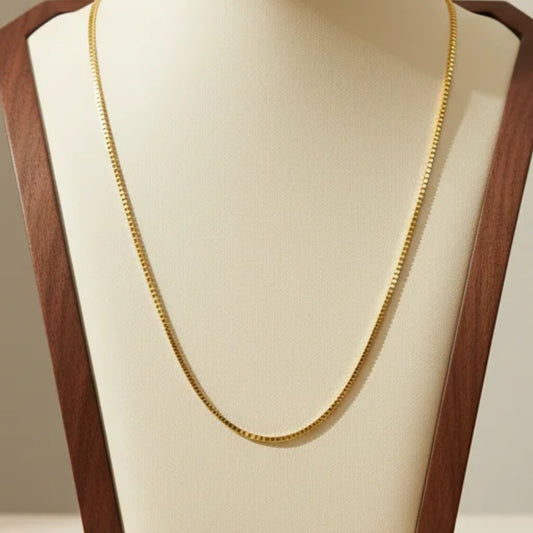 18K Gold Plated Stainless Steel Box Necklace Chain