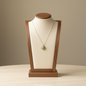 Faux Green Jade Donut Pendant Necklace 18K Gold Plated Stainless Steel Minimalist (Style A)