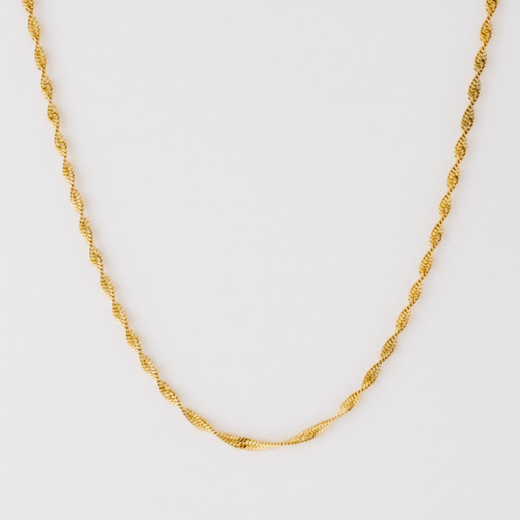 Stainless Steel Knotted Necklace 18K Gold Plated Minimalist Clavicle Chain