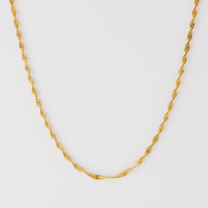 Stainless Steel Knotted Necklace 18K Gold Plated Minimalist Clavicle Chain