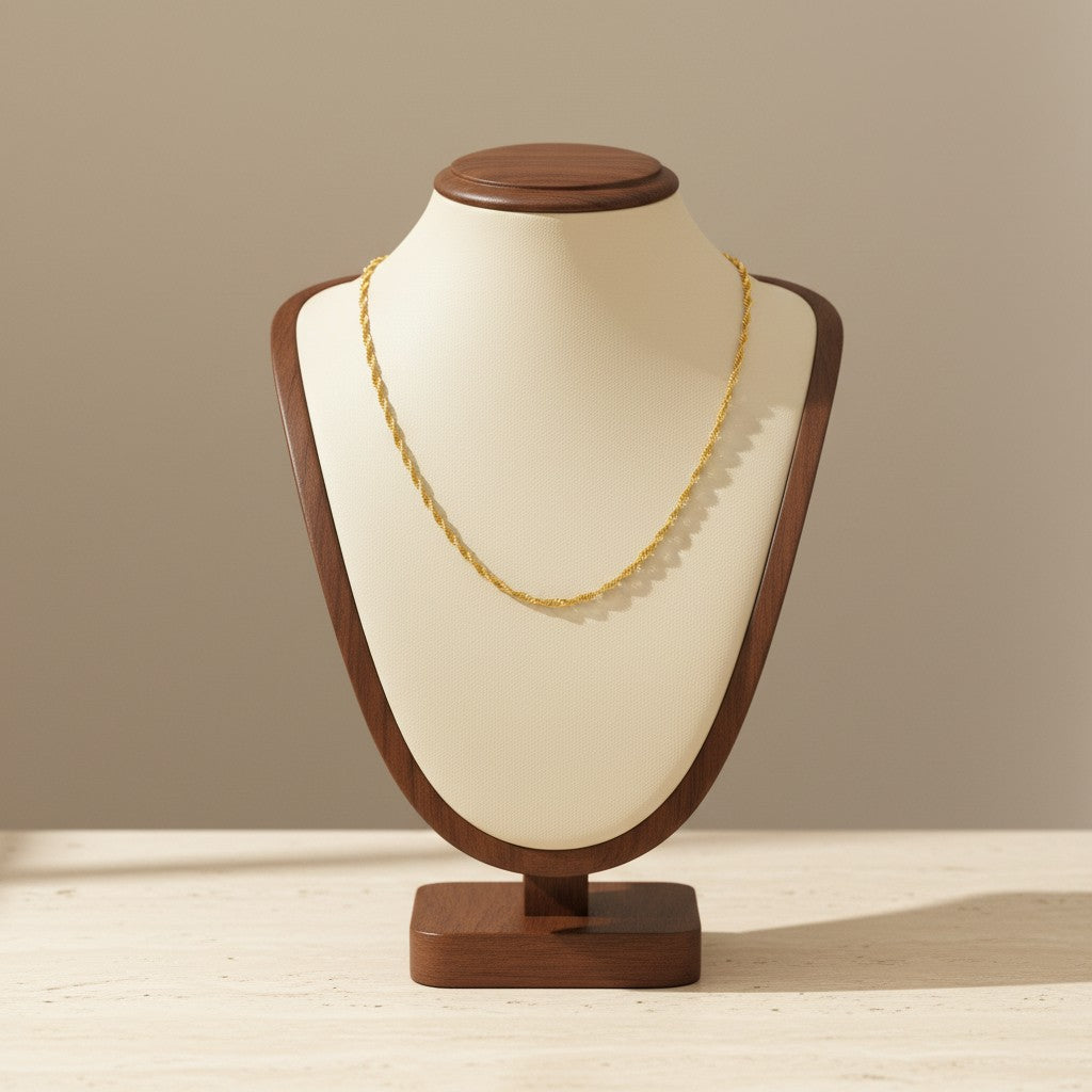Stainless Steel Knotted Necklace 18K Gold Plated Minimalist Clavicle Chain