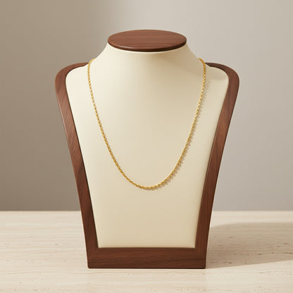 Stainless Steel Rice Bead Necklace 18K Gold Plated Minimalist Clavicle Chain