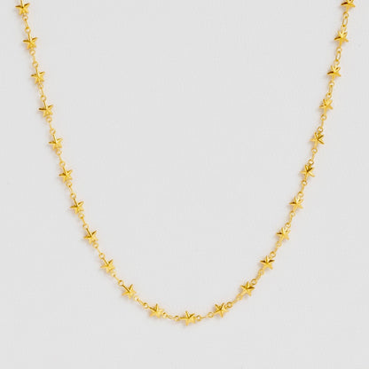 Stainless Steel Hollow Star Necklace 18K Gold Plated Minimalist Clavicle Chain