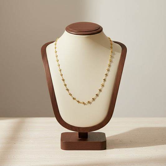 Stainless Steel Hollow Star Necklace 18K Gold Plated Minimalist Clavicle Chain