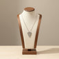 Lava Texture Hollow Heart Pendant Necklace Silver Tone Stainless Steel