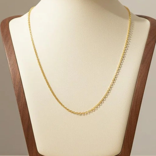18K Gold Plated Stainless Steel Cable Necklace Chain