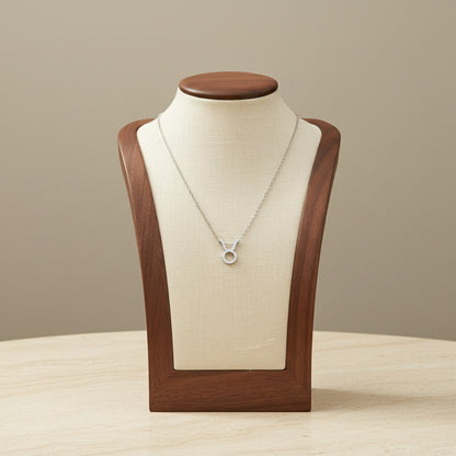 Zodiac Sign Pendant Necklace Silver Tone 304 Stainless Steel Dainty Clavicle Chain