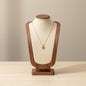 Smooth Mini Hollow Heart Pendant Necklace Gold Tone Stainless Steel Minimalist