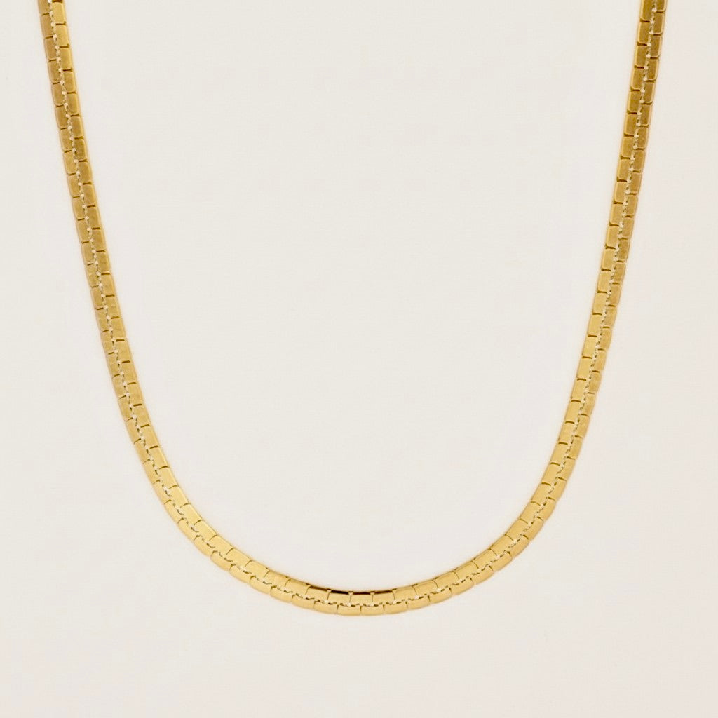Stainless Steel Snake Box Necklace 18K Gold Plated Minimalist Clavicle Chain