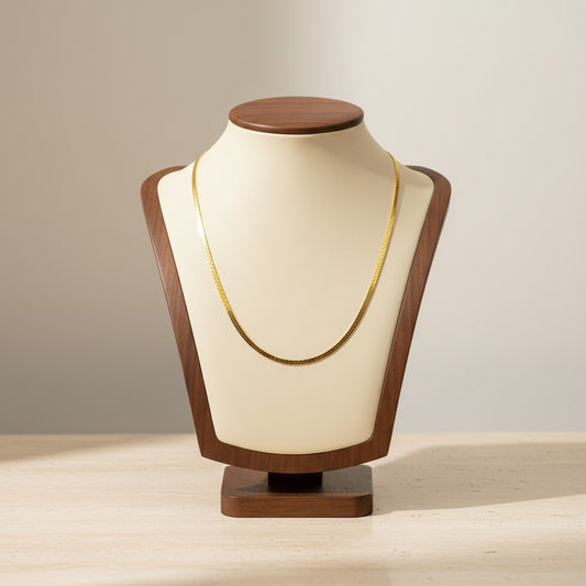Stainless Steel Snake Box Necklace 18K Gold Plated Minimalist Clavicle Chain