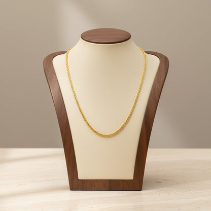 Stainless Steel Woven Wide Necklace 18K Gold Plated Minimalist Clavicle Chain