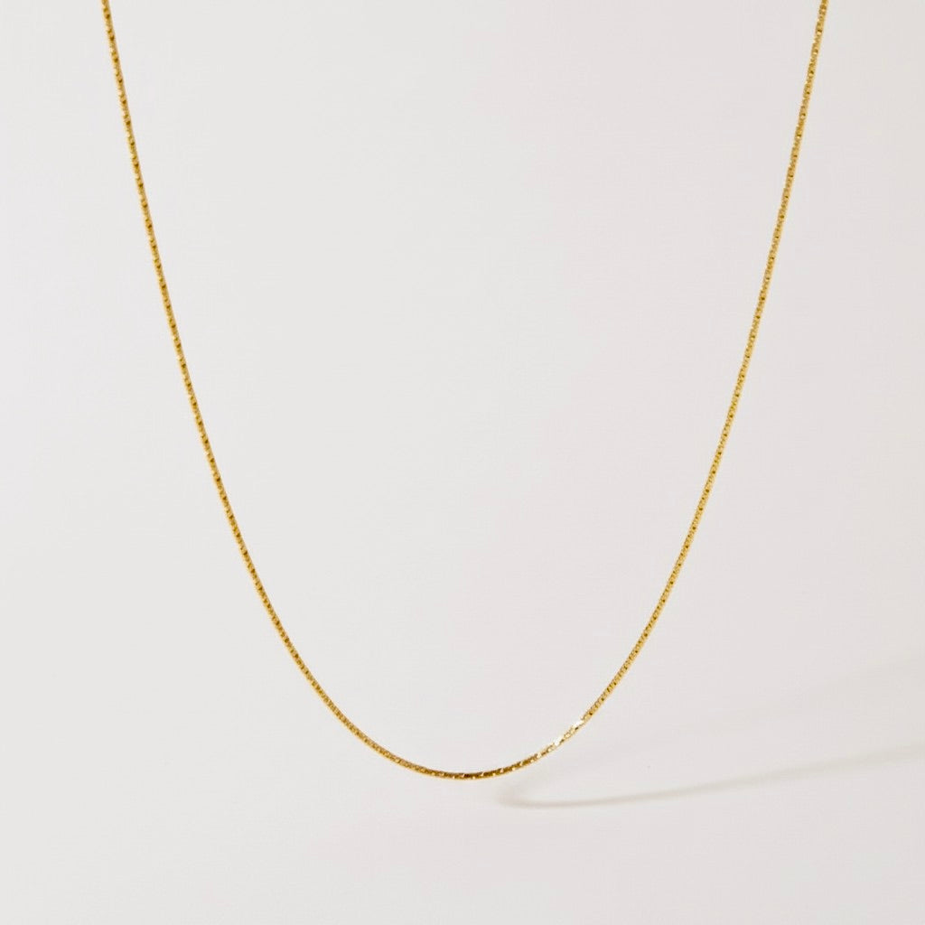 18K Gold Plated Stainless Steel Chopin Wheat Necklace Chain