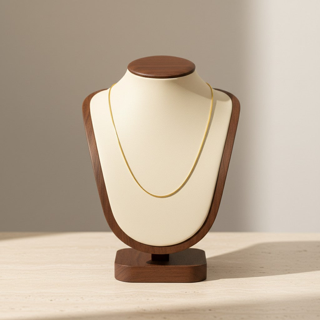 18K Gold Plated Stainless Steel Chopin Wheat Necklace Chain