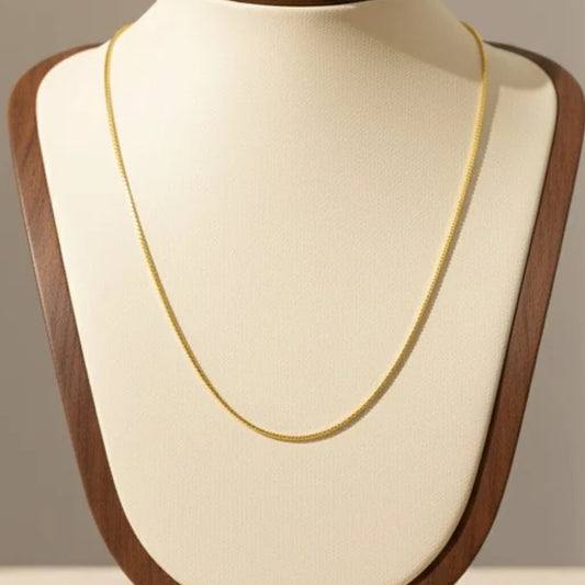 18K Gold Plated Stainless Steel Chopin Wheat Necklace Chain