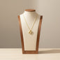 Alphabet Initial Pendant Necklace Micro Pave Zircon Stainless Steel 18K Gold Plated