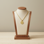 Zodiac Coin Pendant Necklace 18K Gold Plated Stainless Steel Rope Chain Constellation