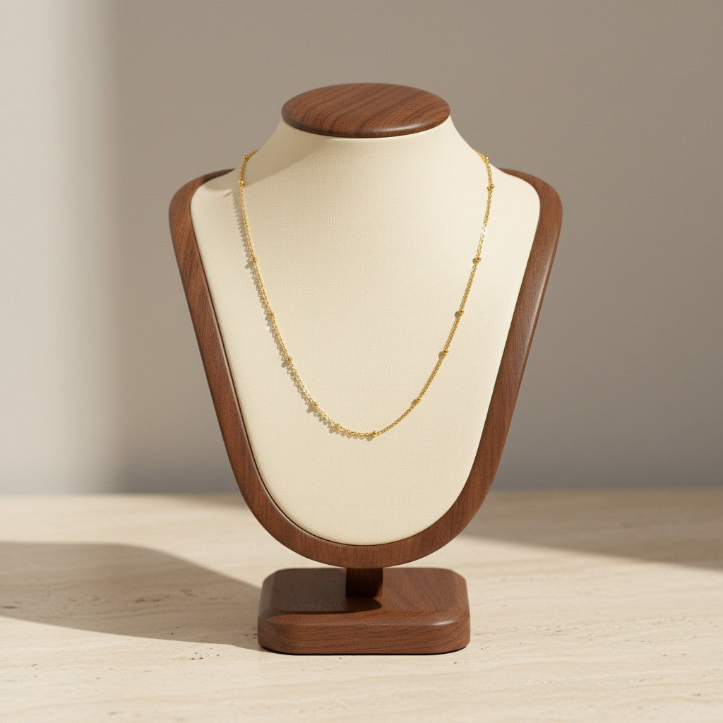 18K Gold Plated Stainless Steel Satellite Cable Necklace Chain