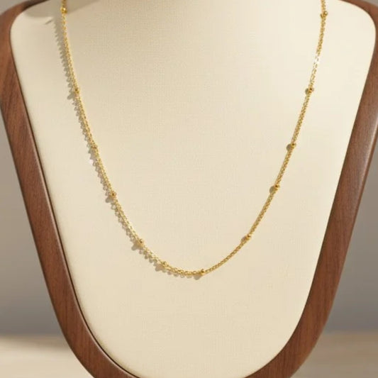 18K Gold Plated Stainless Steel Satellite Cable Necklace Chain