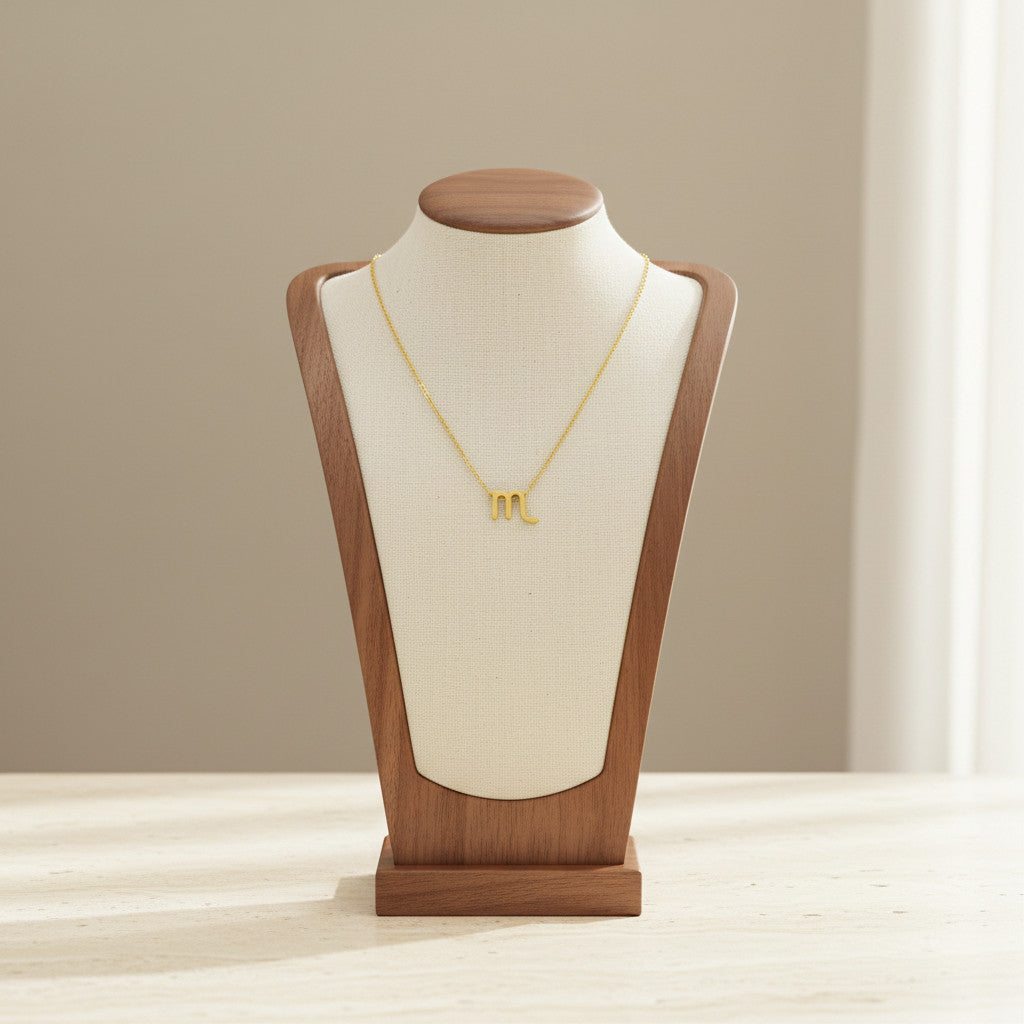 Zodiac Sign Pendant Necklace 18K Gold Plated 304 Stainless Steel Dainty Clavicle Chain