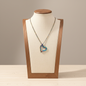 Hammered Hollow Heart Pendant Necklace Rainbow Stainless Steel Minimalist