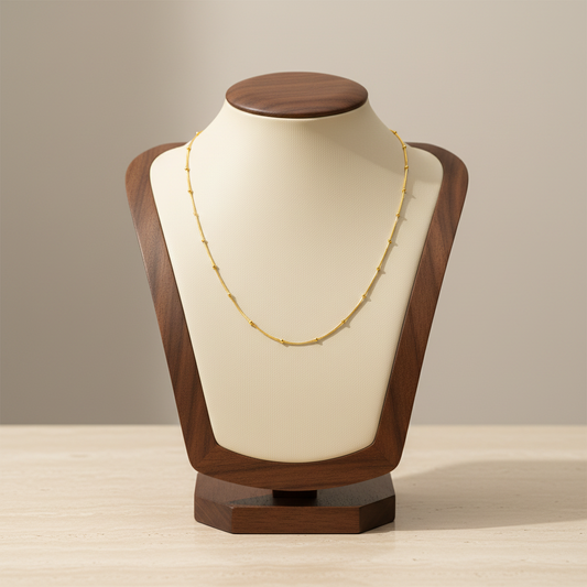 18K Gold Plated Stainless Steel Bead Necklace Chain