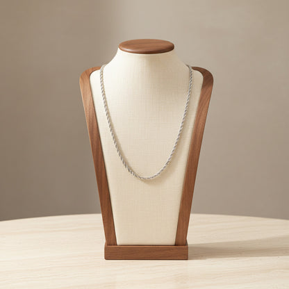 Silver Rope Necklace Chain Titanium Steel 45cm