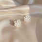 Alloy Rhinestone White Flower Earrings