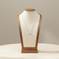 Oval Opal Pendant Necklace Silver Tone 304 Stainless Steel Minimalist White