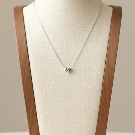 S925 Silver Plated Faceted Heart Pendant Necklace Clavicle Chain
