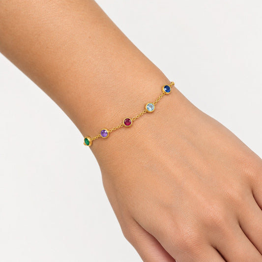 Multicolor Zirconia Adjustable Bracelet
